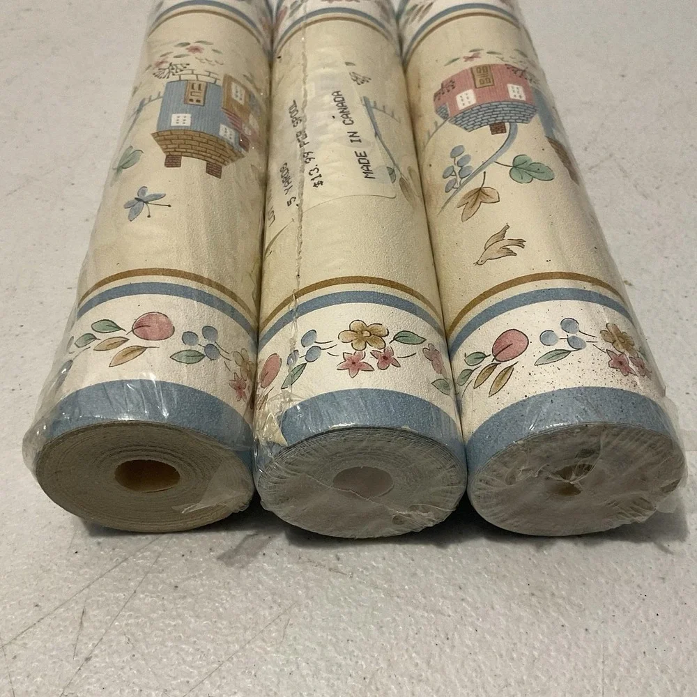 VTG Heartland Pattern Wallpaper Boarder 3 Rolls Cottage Core 45 Feet